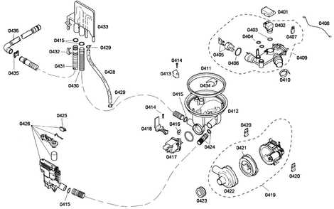 Pump Diagram and Parts List for 53 Bosch Dishwasher