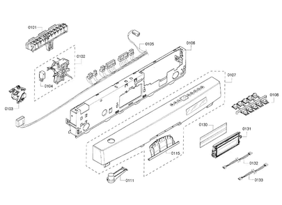 Control Panel Diagram and Parts List for 63 Bosch Dishwasher