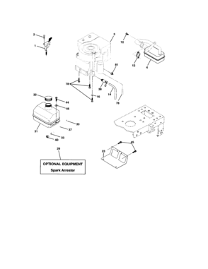 Engine Diagram and Parts List for  Craftsman Lawn Tractor