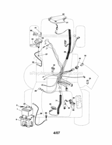 Electrical Diagram and Parts List for  Craftsman Lawn Tractor