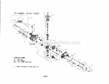 Transaxle Diagram and Parts List for  Craftsman Lawn Tractor