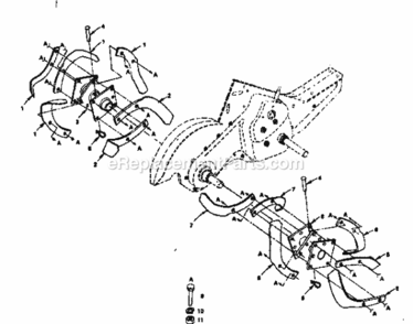 Page A Diagram and Parts List for  Craftsman Tiller