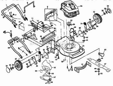 Page A Diagram and Parts List for  Craftsman Lawn Mower