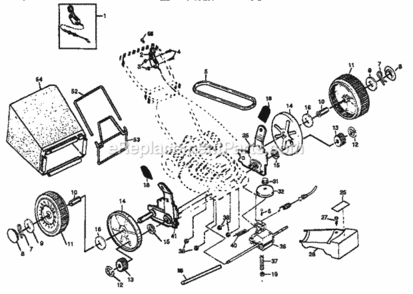 Page B Diagram and Parts List for  Craftsman Lawn Mower