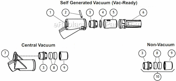 Page B Diagram and Parts List for  Dynabrade Sander Polisher