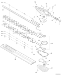 Hedge Trimmer Attachment - Gear Case, Blades Diagram and Parts List for T44413001001-T44413999999 Echo Trimmer