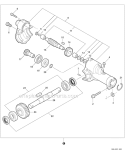 Cultivator Attachment - Gear Case Diagram and Parts List for T44413001001-T44413999999 Echo Trimmer