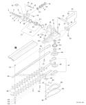 Articulating Hedge - Gear Case, Blades Sn: S067013555-S067999999 Diagram and Parts List for T44413001001-T44413999999 Echo Trimmer