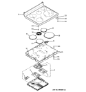 COOKTOP Diagram and Parts List for  General Electric Wall Oven