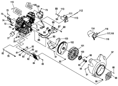 Engine 2 Diagram and Parts List for (7772661 - 8070518)(2013) Generac Generator