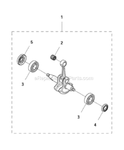 Crankshaft Diagram and Parts List for  Husqvarna Trimmer