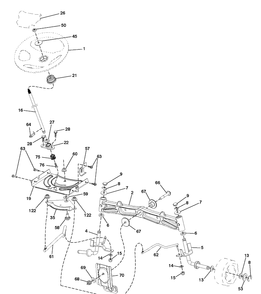 Part Location Diagram of 585338802 Husqvarna Bracket front deck suspension