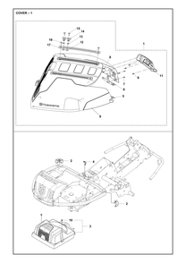 Cover Diagram and Parts List for 2023 Husqvarna Lawn Tractor