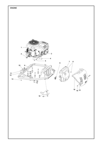 Engine Diagram and Parts List for 2023 Husqvarna Lawn Tractor