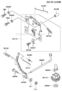 Control-Equipment Diagram and Parts List for  Kawasaki Engine