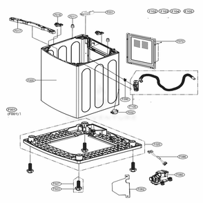 Outer Case Assembly Diagram and Parts List for ABWEEUS LG Washer