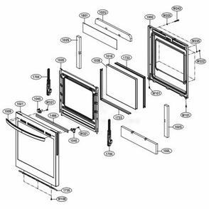 Part Location Diagram of AEH75637212 LG Hinge Assembly