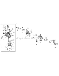370-Sub-11_Carburetor Diagram and Parts List for  MTD Engine