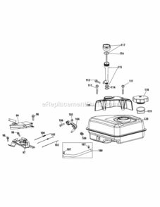 370-Sub-11_Fuel_Tank_And_Mounting Diagram and Parts List for  MTD Engine