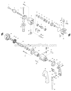 Page A Diagram and Parts List for  Makita Hammer Drill