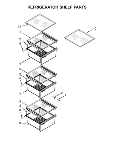 Refrigerator Shelf Parts Diagram and Parts List for  Maytag Refrigerator