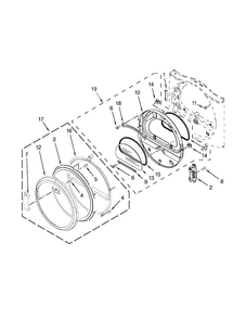 Door Parts Diagram and Parts List for  Maytag Dryer
