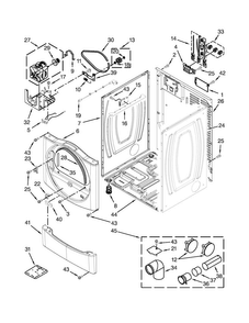 Cabinet Parts Diagram and Parts List for  Maytag Dryer