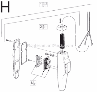 Page H Diagram and Parts List for SER JLC Milwaukee Hoist & Winch