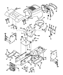 Chassis And Enclosures Diagram and Parts List for  Poulan Lawn Tractor