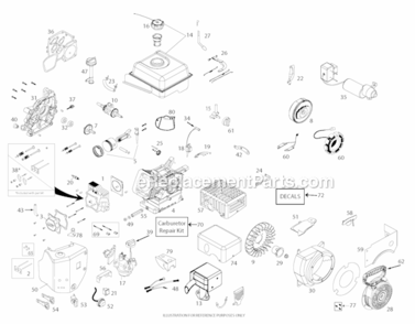 Engine Diagram and Parts List for 2013-07 Poulan Snow Blower