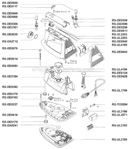 Page A Diagram and Parts List for  Rowenta Iron