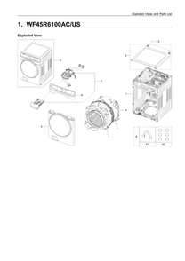 Main Assembly Diagram and Parts List for US-01 Samsung Washer