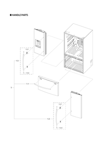 Handle Parts Diagram and Parts List for AA-00 Samsung Refrigerator