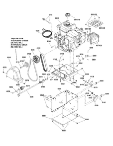Engine And Frame Group - 11.5, 14.5 And 16.5 Gross Tp Diagram and Parts List for 1696236-00 Simplicity Snow Blower