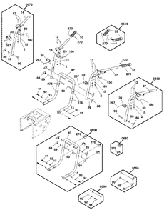 Handles Group Diagram and Parts List for 1696811-02 Simplicity Snow Blower