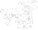 Steering Component Assembly Diagram and Parts List for 230000001-230999999 - 2003 Toro Lawn Tractor