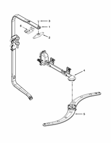 Upper Wash And Rinse Parts Diagram and Parts List for  Kenmore Dishwasher