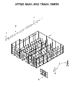 Upper rack and track parts Diagram and Parts List for  Whirlpool Dishwasher