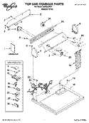 TOP AND CONSOLE PARTS Diagram and Parts List for  Whirlpool Dryer