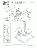TOP AND CONSOLE PARTS Diagram and Parts List for  Estate Dryer