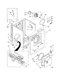 Cabinet Diagram and Parts List for  Whirlpool Dryer
