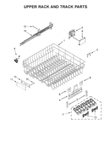 Upper Rack And Track Parts Diagram and Parts List for  KitchenAid Dishwasher