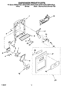 DISPENSER FRONT PARTS Diagram and Parts List for  Whirlpool Refrigerator