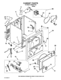 CABINET PARTS Diagram and Parts List for  Whirlpool Dryer