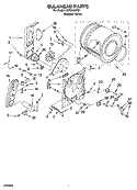 BULKHEAD PARTS, OPTIONAL PARTS (NOT INCLUDED) Diagram and Parts List for  Whirlpool Dryer