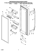 REFRIGERATOR DOOR PARTS Diagram and Parts List for  Whirlpool Refrigerator