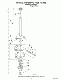 BRAKE AND DRIVE TUBE PARTS Diagram and Parts List for  Whirlpool Washer Dryer Combo