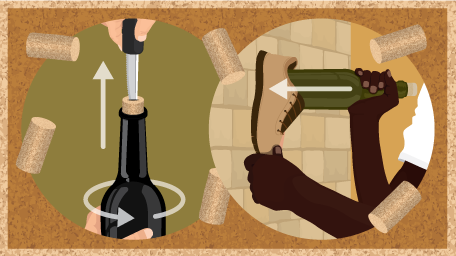 Corkscrew-less Hacks for Freeing Wine from the Bottle
