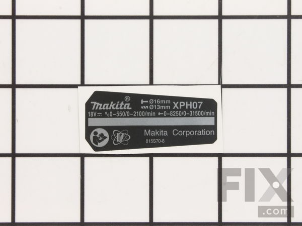 10154517-1-M-Makita-815S70-8-Name Plate, Xph07