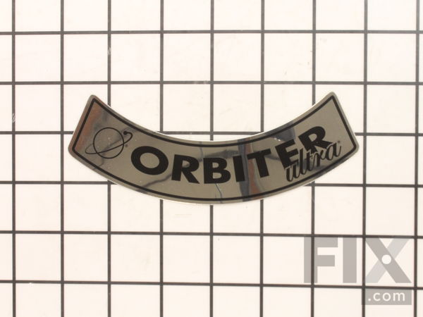10433317-1-M-Oreck-53342-03-Label, Curved, Orbiter, Aluminum / Black